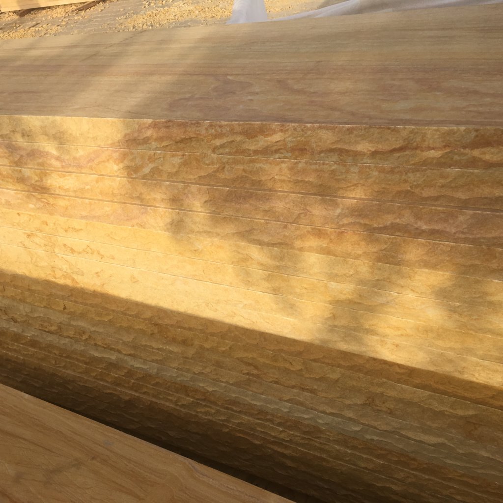 Teakwood Sandstone Rockface Treads Natural Stone Depot Pvt. Ltd