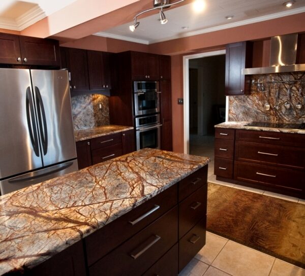 Rainforest Brown Marble counter tops